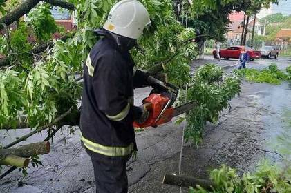 Наслідки вчорашньої негоди ліквідовували рятувальники 

