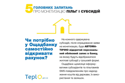 Монетизація субсидій: чи потрібно у Ощадбанку самостійно відкривати рахунок?