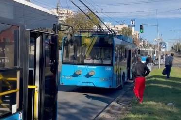 У Вінниці на вул Шевченка зупинились тролейбуси
