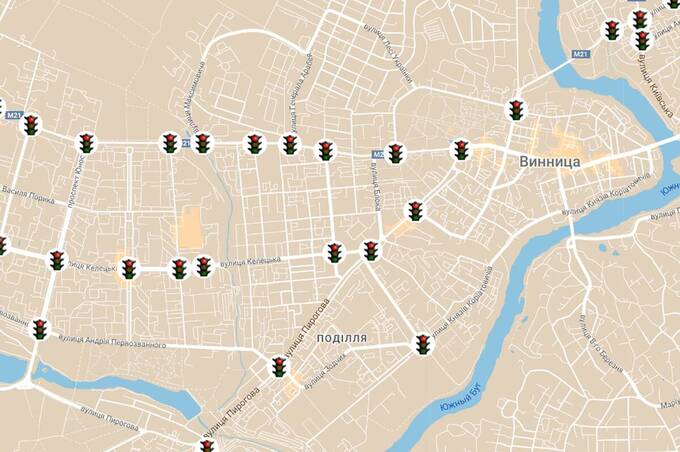 У Вінниці 40 світлофорів, які працюють без світла, тепер позначені на Google Maps