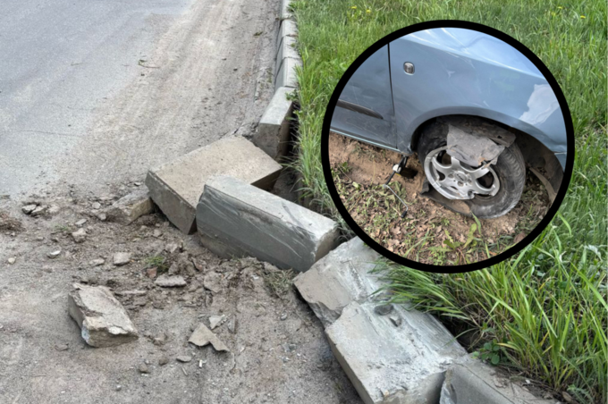 П'яна вінничанка за кермом Skoda не розминулася з бордюром і відмовилася від перевірки