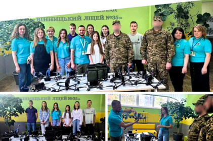 Учні ліцею №35 передали на фронт 11 дронів та потужні зарядні станції Учні ліцею №35 передали на фронт 11 дронів та потужні зарядні станції