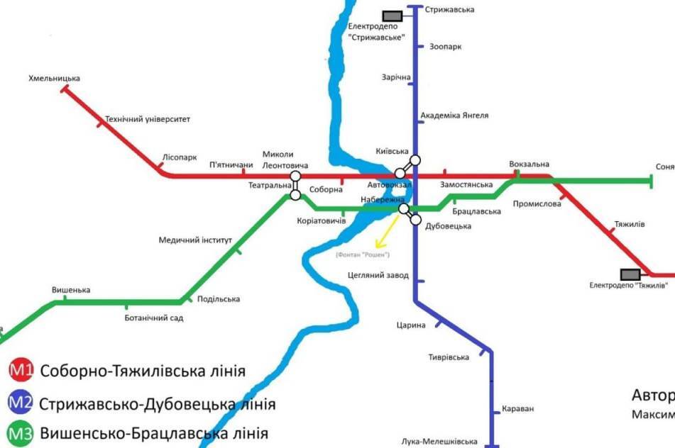 Школяр створив мапу метро для улюбленої Вінниці