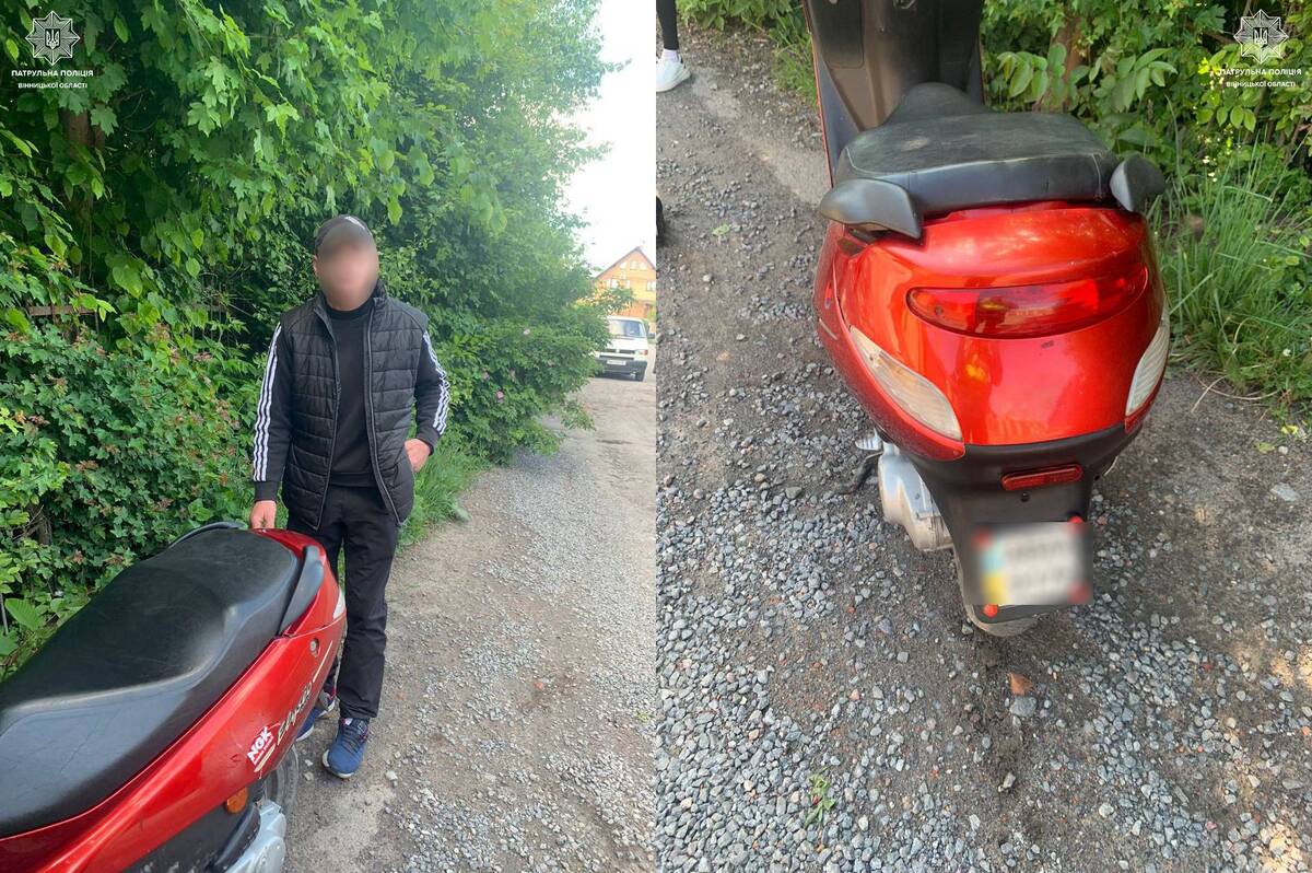 У Вінниці патрульні зупинили п'яного водія скутера