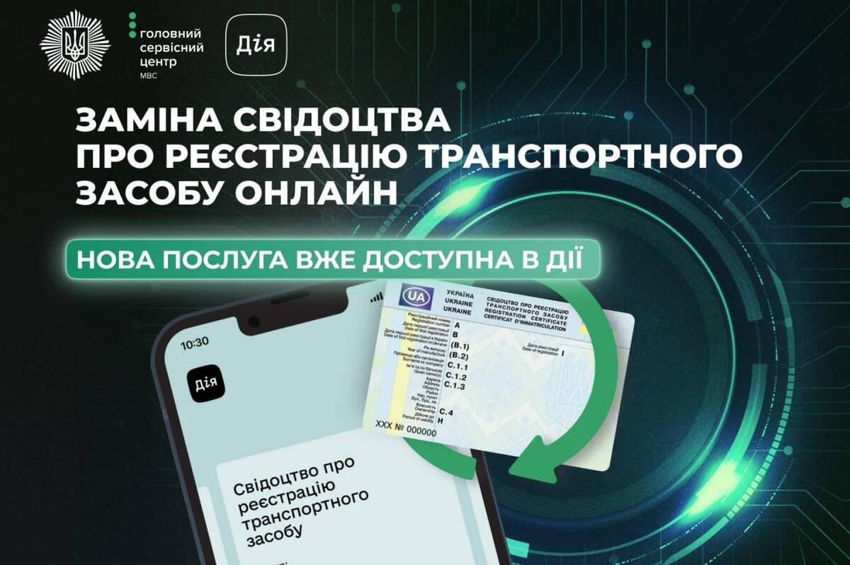 Заміна свідоцтва про авто онлайн: нова послуга вже доступна в Дії