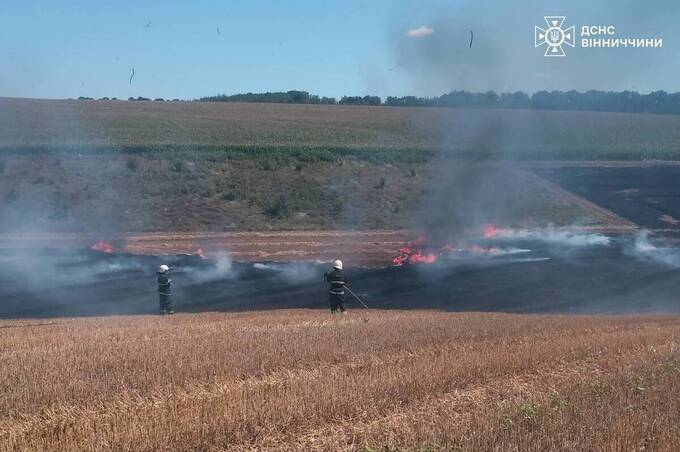 На Вінниччині горіли трава, очерет і сміття