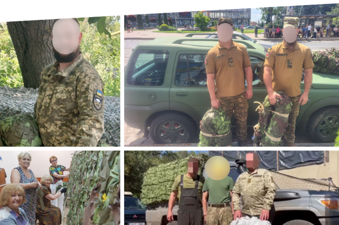 Відвідувачі Вінницького терцентру за місяць сплели та передали військовим понад 20 маскувальних сіток