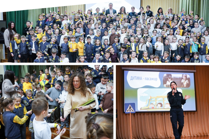 Безпека дітей у темряві: вінницькі першачки навчалися правилам дорожнього руху