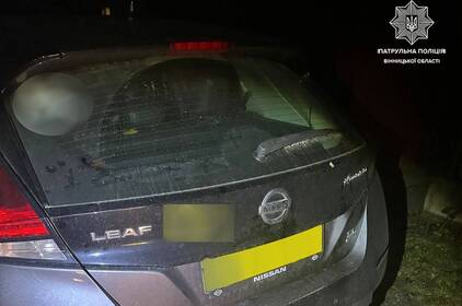Водій Nissan Leaf у Вінниці сів за кермо напідпитку: 14-кратне перевищення алкоголю