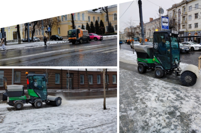 У Вінниці спецтехніка цілодобово бореться з ожеледицею: до роботи долучили нові міні-машини