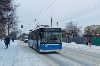 Електротранспорт у Вінниці працює з обмеженнями через лютий мороз