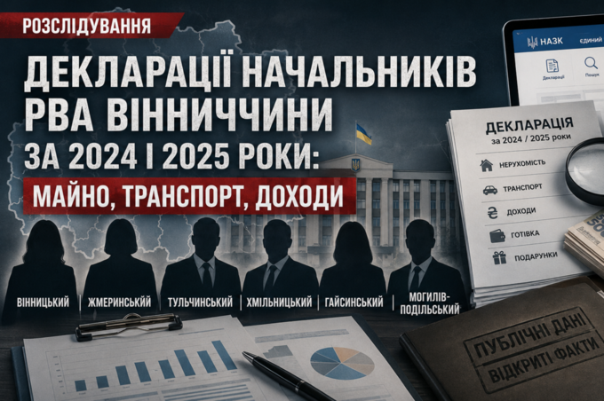 «Земля дружини, готівка без змін і подарунок від власника авто»: що приховують декларації начальників РВА Вінниччини
