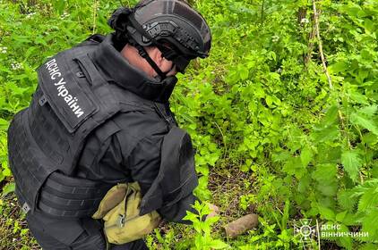 Біля села на Вінниччині виявили та знищили артилерійський снаряд