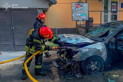У Вінниці через розгерметизацію газової системи посеред вулиці спалахнуло авто
