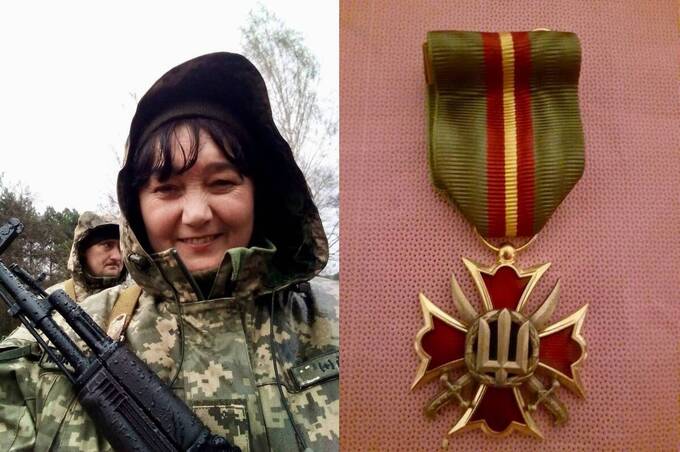 Військова з Бершаді Олена Невідомська на псевдо «Калина» отримала Хрест Сухопутних військ