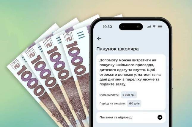 Пакунок школяра 2026: як у Дії оформити допомогу