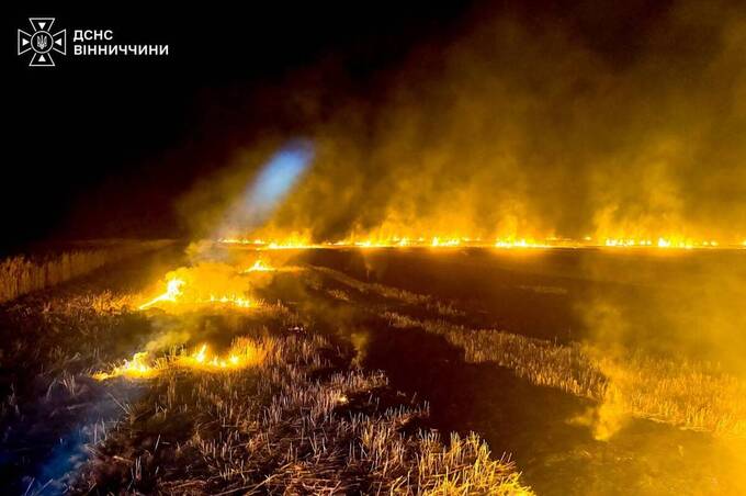 На Вінниччині через людську недбалість за добу вигоріло 6 гектарів землі (фото)