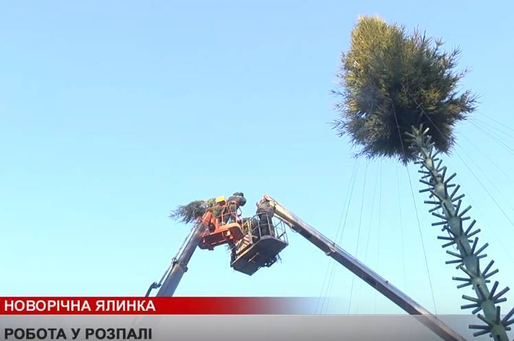 У Вінниці почали встановлювати новорічну ялинку