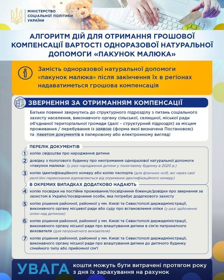 Уряд України замінив «пакунок малюка» на грошову допомогу та визначив механізм її нарахування